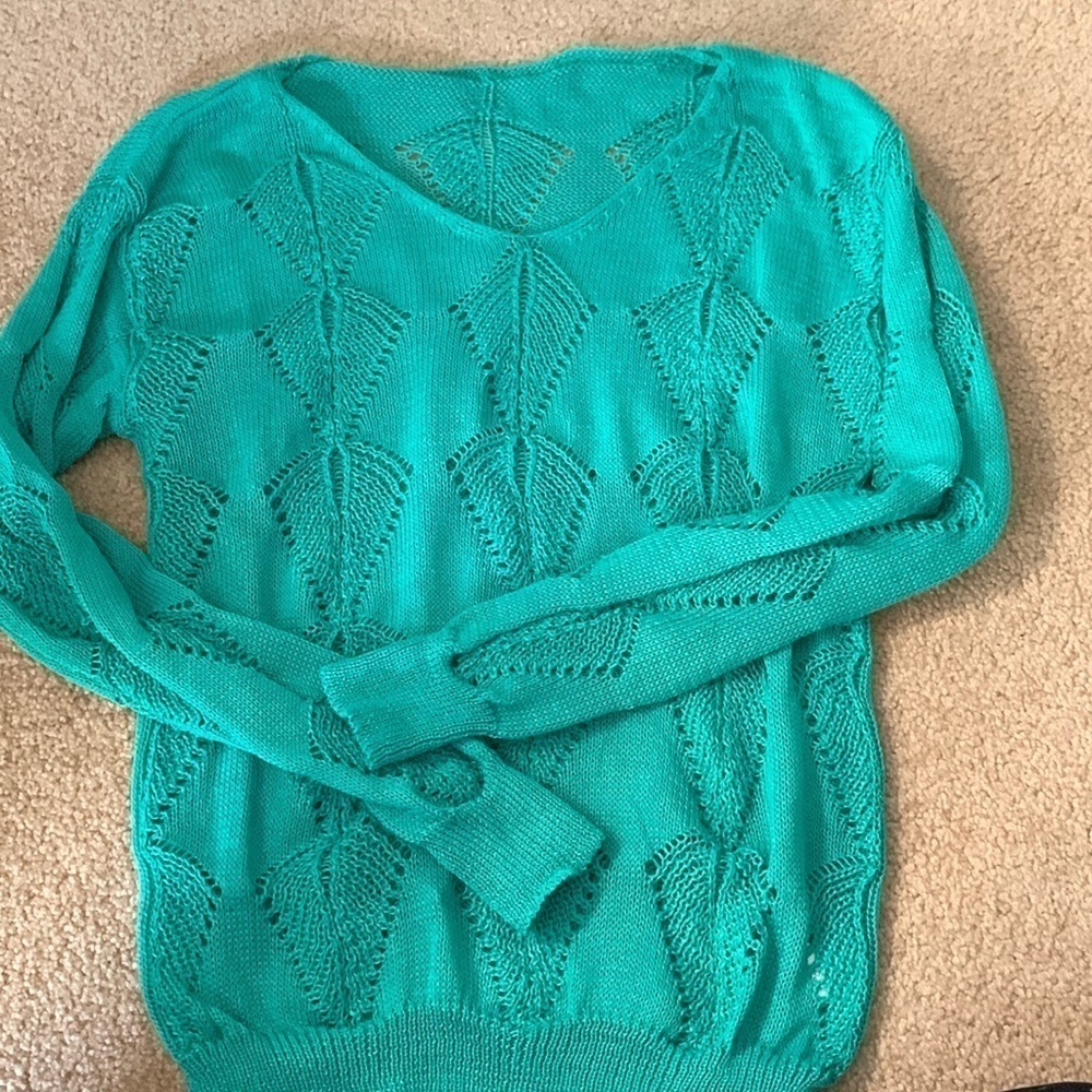 TEMU Beautiful Open Knit VNeck Sweater Size Large NWOT